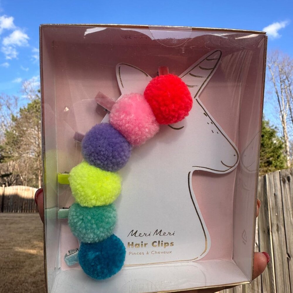 Pom Pom Unicorn Hair Clips Meri Meri